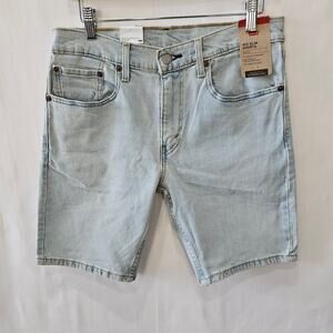 Levi's 412 Slim Denim Shorts Stone Washed Blue Size 31